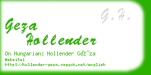 geza hollender business card